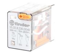 Finder Relé industrial Serie 55 230VAC pulsador + indicador 2 contactos 10 A