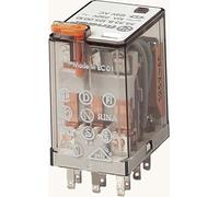 Finder serie 55 - Rele industrial 24vac 3 contactos 10a pulsador prueba