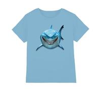 Finding Nemo Disney Bruce Shark Smile Camiseta Infantil, Azul Claro, 7-8 A