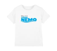 Finding Nemo Disney Logo Camiseta Infantil, Blanco, 5-6 A