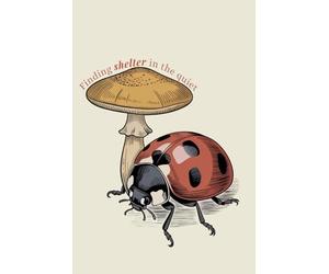 Finding shelter in the quiet: Vintage Ladybug and Mushroom Notebook: 120 Lined Pages, 6x9 Inch, Antique Botanical Illustration, Forestcore Aesthetic Journal for Peace and Solitude