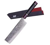 FINDKING Cuchillo Nakiri 18cm Damasco Estilo Japonés con Funda ABS Eternity