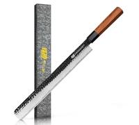 FINDKING Cuchillo para cortar pechuga de 12 pulgadas, cuchillo afilado para carne, barbacoa, hoja de acero de alto carbono, mango octogonal de palisandro africano (Dynasty series)