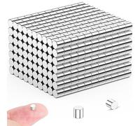 FINDMAG Mini imanes redondos de neodimio plateados, estilo minimalista, paquete de 50, 3 mm x 3 mm, oficina, manualidades, bricolaje, nevera, pizarra blanca