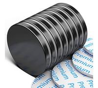 FINDMAG Paquete de 8 imanes fuertes, 30 x 3 mm 8 kg, imanes de neodimio negros resistentes a la corrosión y la oxidación, imanes de neodimio con adhesivo de doble cara, imanes permanentes para