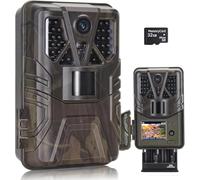 Findn Camara Caza Nocturna 2.7K 36MP, Camara Fototrampeo LED IR de 850nm, Cámara de Caza 0.2s de Tiempo Activación, IP66 Impermeable, Tarjeta SD de 32GB
