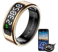 findtime Anillo inteligente con pantalla, monitor de sueño, frecuencia cardíaca, monitor de oxígeno en sangre, contador de dedos, control de gestos, contador de pasos, calorías, impermeable, salud