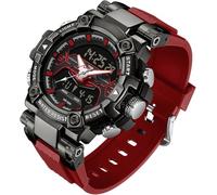 findtime Cool Designer - Reloj de pulsera para hombre, esfera grande, color azul, para hombre, diseño único de electrónica, deportivo, militar, para correr, resistente, Rojo -, Deporte