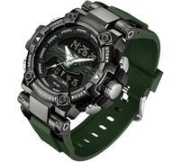 findtime Cool Designer - Reloj de pulsera para hombre, esfera grande, color azul, para hombre, diseño único de electrónica, deportivo, militar, para correr, resistente, Verde, Deporte