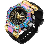 findtime Cool Designer - Reloj de pulsera para hombre, esfera grande, color azul, para hombre, diseño único de electrónica, deportivo, militar, para correr, resistente, Color, Deporte