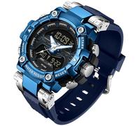 findtime Cool Designer - Reloj de pulsera para hombre, esfera grande, color azul, para hombre, diseño único de electrónica, deportivo, militar, para correr, resistente, Azul, Deporte