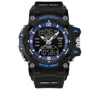 findtime Reloj analógico digital para hombre, reloj deportivo para exteriores, esfera grande, resistente al agua, 5 ATM, iluminación LED, relojes militares para hombres con despertador, fecha