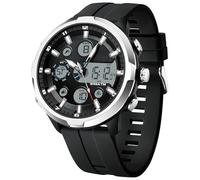 findtime Reloj de pulsera analógico digital para hombre, esfera grande, deportivo, militar, resistente al agua, iluminación LED, cronógrafo, cronómetro, despertador, calendario, relojes