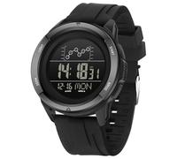 findtime Reloj de pulsera digital para hombre, reloj deportivo, reloj de pulsera para hombre, resistente al agua, con pantalla LED, formato 12/24 horas, Silicona negra