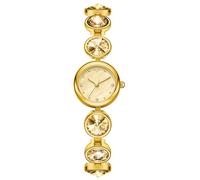 findtime Reloj de pulsera para mujer, elegante, pequeño, estrecho, analógico, de cuarzo, resistente al agua, con encanto para mujer, para uso diario, para mujeres y niñas, dorado, Pulsera