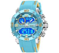 findtime Reloj deportivo analógico digital para hombre, resistente al agua, esfera única, cronómetro, cuenta regresiva, reloj táctico para hombre, reloj de correr al aire libre, correa de silicona