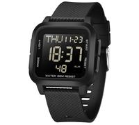 findtime Reloj digital cuadrado para hombre, reloj militar cuadrado 5 ATM, resistente al agua, reloj deportivo, reloj táctico, cronómetro militar, deportivo, 12/24 horas, alarma, LED, calendario,