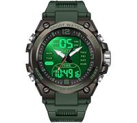 findtime Reloj digital deportivo para hombre y niño, con cuenta regresiva, despertador, cronómetro, resistente al agua a 5 ATM, verde, Pulsera