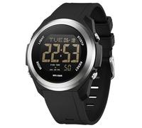 findtime Reloj digital impermeable para hombre con números de gran tamaño, retroiluminación LED brillante, reloj deportivo, alarma, cronómetro, negro, Correa