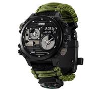 Findtime Reloj digital militar para hombre - cronómetro, reloj deportivo táctico al aire libre, cronógrafo resistente al agua, reloj militar grande para hombres y niños, Cuerda verde militar, Militar