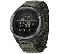 findtime Reloj digital para hombre, para exteriores, color rojo, resistente al agua, 5 ATM, con cronómetro, cronómetro, cronógrafo, iluminación LED, alarma, fecha, indicador de fecha, diseño de banda