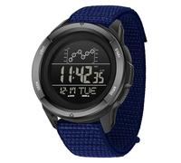 findtime Reloj digital para hombre, táctico, impermeable, LED, alarma, miliar, calendario, casual, correa de nailon, cronómetro, cuenta regresiva, Azul, Casual