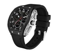 findtime Reloj digital para hombre, táctico, militar, impermeable, analógico, con retroiluminación LED de 12/24 horas, cuenta regresiva, Negro y plateado, Moderno