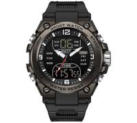 findtime Reloj digital táctico militar para hombre, resistente al agua, 5 ATM, reloj analógico con retroiluminación LED de 12/24 horas, cuenta regresiva, negro, Correa