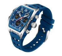 findtime Reloj digital táctico militar para hombre, resistente al agua, 5 ATM, reloj deportivo analógico con retroiluminación LED de 12/24 horas, cuenta regresiva, Bluesilver, Correa