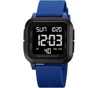 findtime Reloj digital unisex para hombre y mujer, esfera cuadrada, números grandes, LED, electrónico, resistente al agua, alarma, temporizador de cuenta regresiva, hora dual, cronómetro, 12/24 horas,