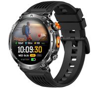 findtime Reloj inteligente militar GPS para hombre con brújula altímetro LED linterna Bluetooth llamadas reloj deportivo para hombres compatible con Android e iOS, Negro , Correa