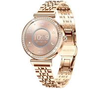 findtime Reloj inteligente para mujer con función de teléfono, frecuencia cardíaca, monitor de sueño, podómetro IP68, resistente al agua, elegante, rastreador de actividad, pequeño, dorado, dorado