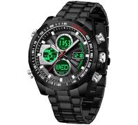 findtime Relojes de lujo para hombre, acero inoxidable, dorado, reloj de pulsera para hombre, con alarma, temporizador, fecha, cronómetro, resistente al agua, 5 ATM, reloj analógico digital para