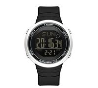 findtime Relojes de mujer impermeables para mujer, relojes digitales para mujer, reloj deportivo con números de impresión grandes, fácil de leer con retroiluminación LED, Blanco y negro, Correa