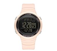 findtime Relojes de mujer impermeables para mujer, relojes digitales para mujer, reloj deportivo con números de impresión grandes, fácil de leer con retroiluminación LED, rosa, Correa