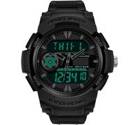 findtime Relojes deportivos militares para hombre, reloj digital para hombre, cara grande, reloj de trabajo, resistente, resistente al agua, de supervivencia, Negro -, Casual