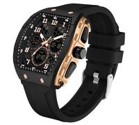 findtime Relojes digitales para hombre, analógico, resistente al agua, 5 ATM, cronómetro, cronómetro, alarma de cuenta regresiva, cronógrafo, resistente y correa de silicona