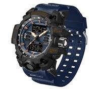 FindTime Relojes digitales resistentes al agua hasta 50 m, pantalla dual, analógico-digital, relojes deportivos al aire libre, luminosos, tácticos, militares, con alarma
