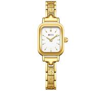 findtime Relojes dorados y plateados para mujer, reloj de pulsera para mujer, Blanco dorado, pulsera