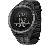 findtime Relojes militares para hombre, reloj deportivo digital, impermeable, táctico, correa de nailon, electrónico, LED, luminoso, alarma, cronómetro, relojes de pulsera, negro, Militar