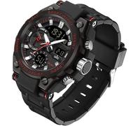 findtime Relojes militares tácticos para hombre, relojes digitales deportivos electrónicos para hombres, cronómetro para exteriores, resistente al agua, esfera grande, doble esfera y hora, color azul,