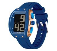 findtime Relojes para hombre, resistentes al agua, numerales de gran tamaño, relojes digitales para hombre, retroiluminación LED brillante, reloj deportivo, alarma, cronómetro, azul, Correa