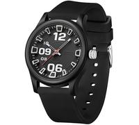 findtime Relojes para mujer Jelly Series impermeable 5ATM fácil de leer, correa de silicona, reloj de pulsera deportivo de cuarzo, Negro -, Casual