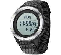 findtime Relojes tácticos con brújula para hombres y mujeres con metrónomo, cuenta regresiva, alarma de hora dual, cronómetro, correa de goma, ligero, digital, impermeable, color naranja, Nailon