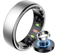 findtime Smart Ring Fitnessring Notificación Fitness Traking Ring Cardíaco HRV Monitor de Sueño Podómetro Anillo de Salud IP68 Impermeable Smartringe para Mujer Hombre Android iOS Talla 14