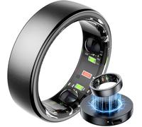 findtime Smart Ring Fitnessring Notificación Fitness Traking Ring Cardíaco HRV Monitor de Sueño Podómetro Anillo de Salud IP68 Impermeable Smartringe para Mujer Hombre Android iOS Talla 9