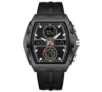 findtime Tonneau Reloj analógico digital para hombre, militar, deportivo, táctico, resistente al agua, 5 ATM, iluminación cronógrafo, cronómetro, alarma, cuarzo, diseño elegante, correa de silicona