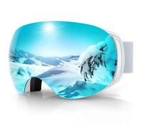 Findway Gafas de Esquí, Gafas Esqui Snowboard Nieve para Hombre Mujer OTG, Lente Intercambiable Magnética,Anti Niebla Gafas de Esquiar Protección UV Gafas de Ventisca Magnéticos Esférica Lentes