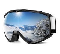 Findway Gafas de Esquí, Mascara de Esqui para Ski y Snowboard Hombre Mujer Adultos Juventud Jóvenes OTG Compatible con Casco Anti Niebla Protección UV Gris Gafas de Ventisca