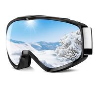 Findway Gafas de Esquí, Mascara de Esqui para Ski y Snowboard Hombre Mujer Adultos Juventud Jóvenes OTG Compatible con Casco Anti Niebla Protección UV Plata Gafas de Ventisca